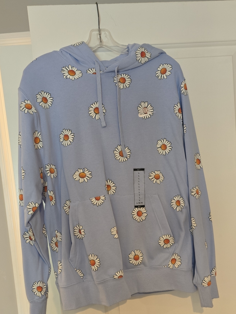 Nike Light Blue Daisy-Print Men's Hoodie Sweatshirt New Without Tags